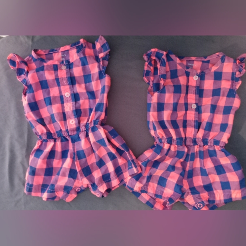2 Carter's little girls rompers.